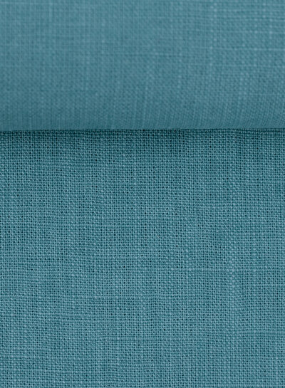 Effen aqua blauw linnen