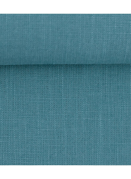 Effen aqua blauw linnen