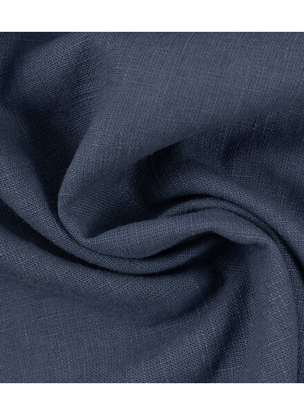 Plain denim blue linen