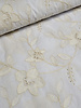 Madeline beige embroidery flowers on white cotton