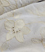 Madeline beige broderie bloemen op witte katoen