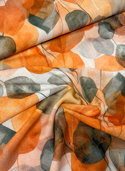 70s inspired - cotton linen blend