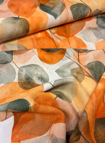 70s inspired - cotton linen blend