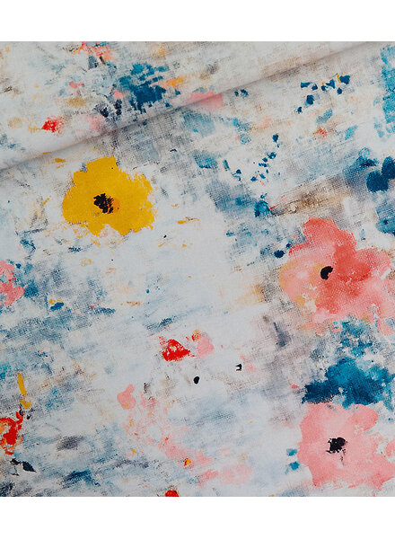 See You at Six roses on canvas - katoen canvas gabardine twill