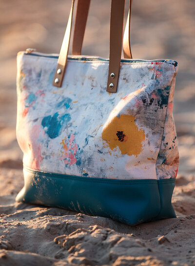 See You at Six roses on canvas - katoen canvas gabardine twill