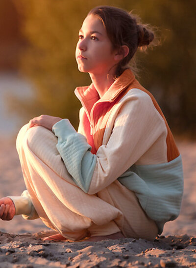 See You at Six autumn maple orange - matelasse jersey