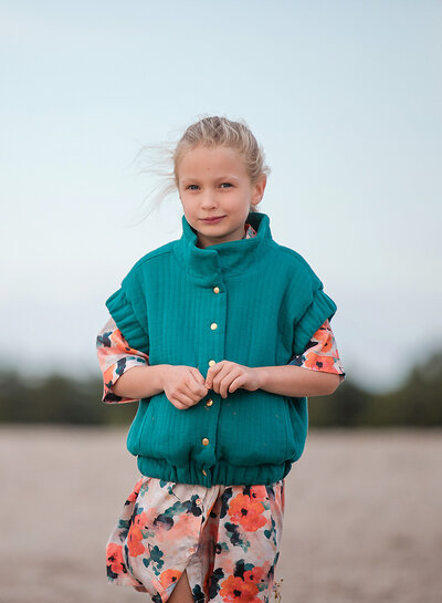 See You at Six blauwgroen - matelasse tricot