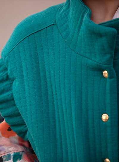 See You at Six blauwgroen - matelasse tricot