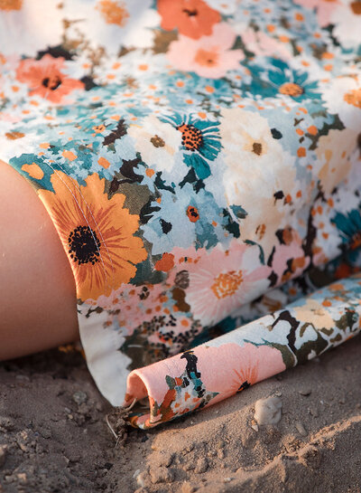 See You at Six flower painting - french terry