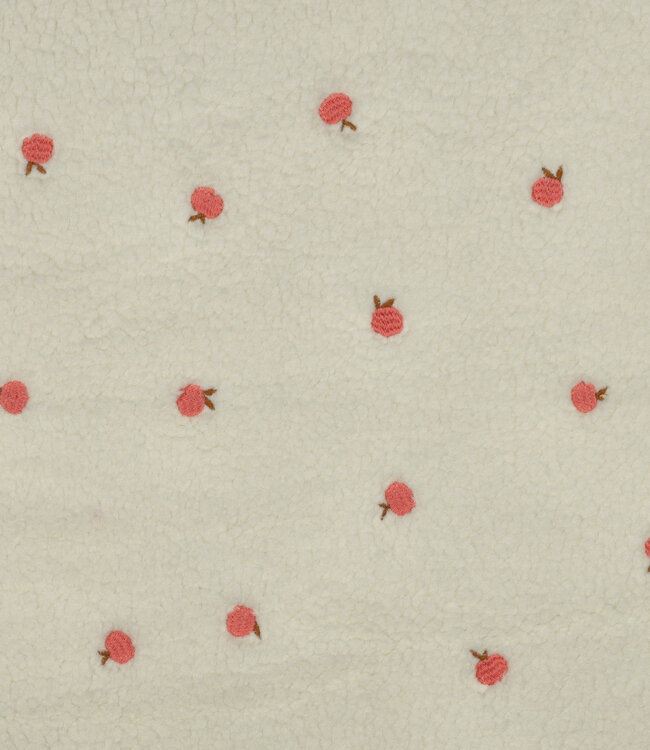 peaches embroidery - teddy sherpa