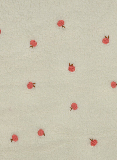 Madeline peaches embroidery - teddy sherpa