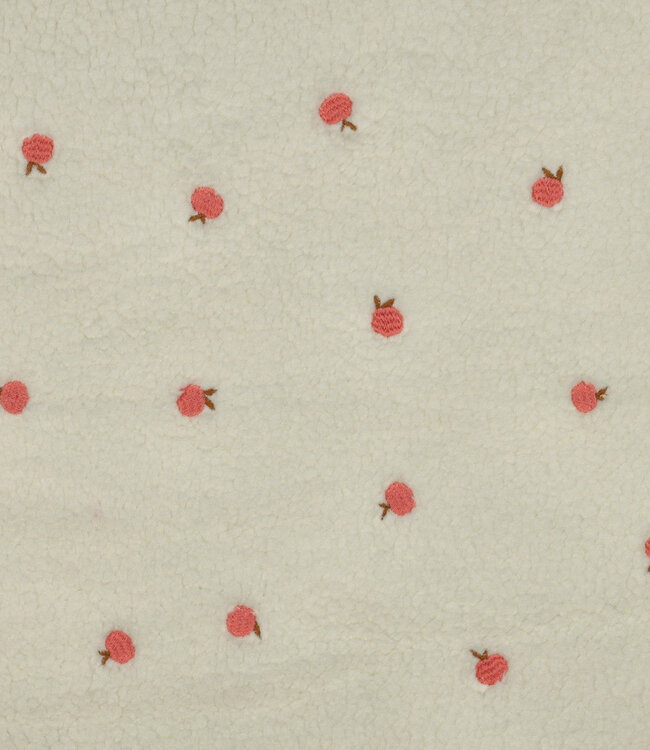 peaches embroidery - teddy sherpa