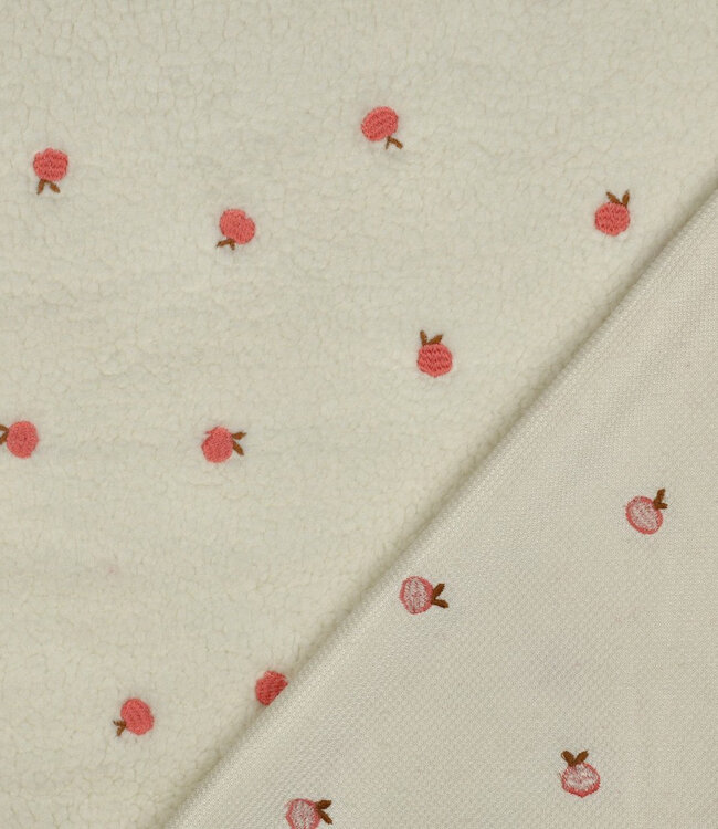 peaches embroidery - teddy sherpa