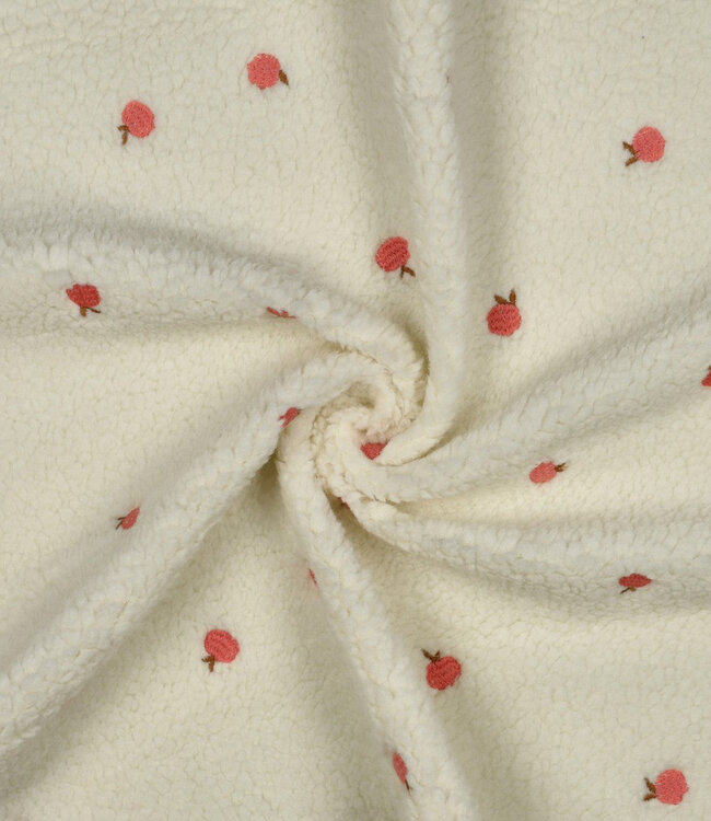 peaches embroidery - teddy sherpa
