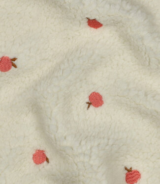 Madeline peaches embroidery - teddy sherpa