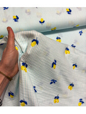 blauw foody stripes - tetra / double gauze