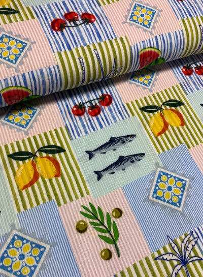 fruit patchwork - tetra / double gauze