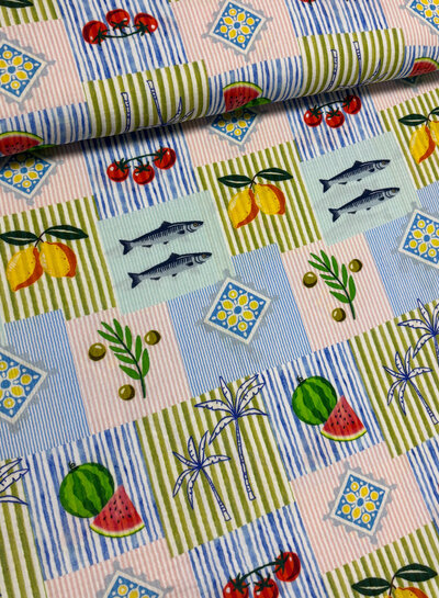 fruits patchwork - tetra / double gauze