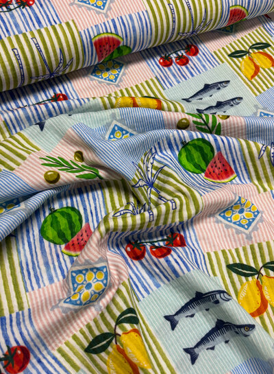 fruit patchwork - tetra / double gauze