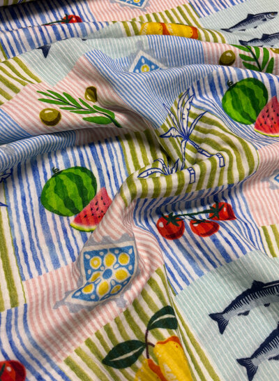 fruit patchwork - tetra / double gauze