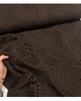 bruin palmbomen - broderie katoen