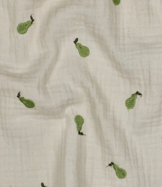 pear embroidery - tetra / double gauze