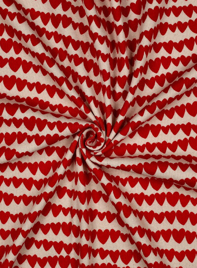 hearts - GOTS ribbed jersey