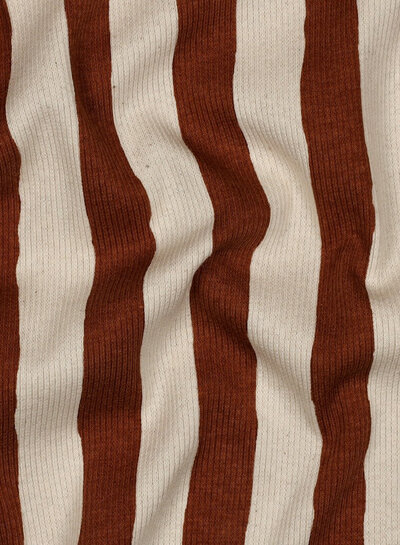 cognac natural stripes - GOTS ribbed jersey