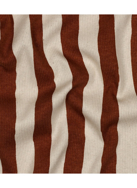 cognac natural stripes - GOTS ribbed jersey