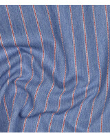 rode streep op lichtblauw denim - soepelvallende katoen