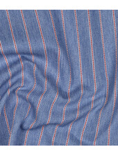 red stripe on light blue denim - soft cotton