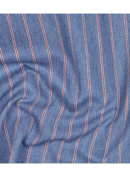 red stripe on light blue denim - soft cotton