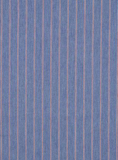 rode streep op lichtblauw denim - soepelvallende katoen