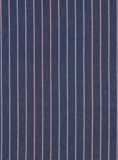 rode streep op blauw denim - soepelvallende katoen