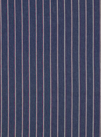 red stripe on blue denim - soft cotton