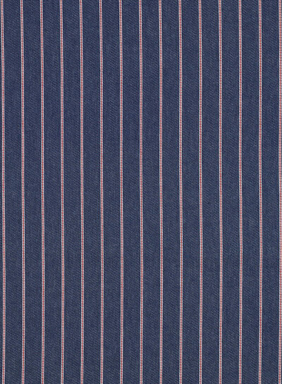 rode streep op blauw denim - soepelvallende katoen