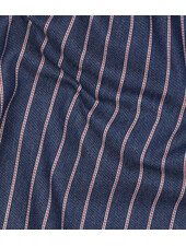 rode streep op blauw denim - soepelvallende katoen