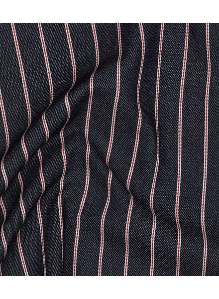 red stripe on dark blue denim - soft cotton