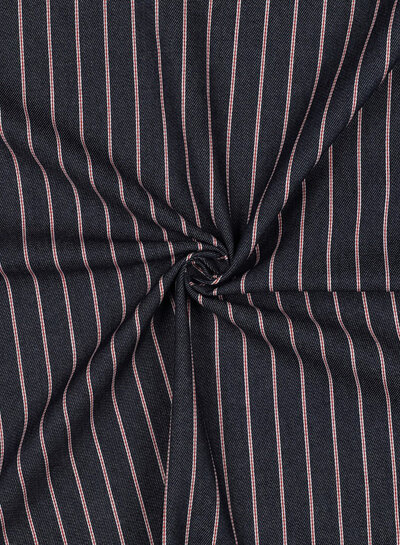 red stripe on dark blue denim - soft cotton