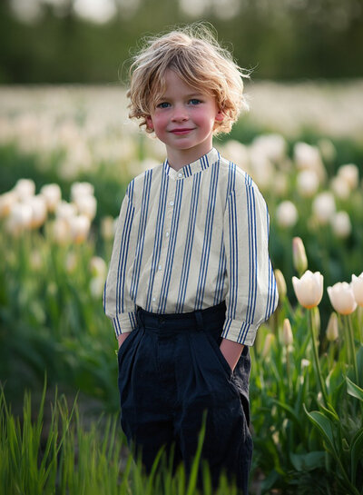 cobalt triple stripes - tetra / double gauze