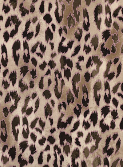leopard with lilac accent - viscose with light stretch