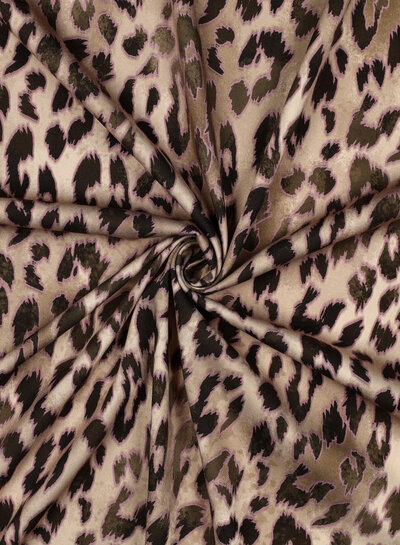 leopard with lilac accent - viscose with light stretch