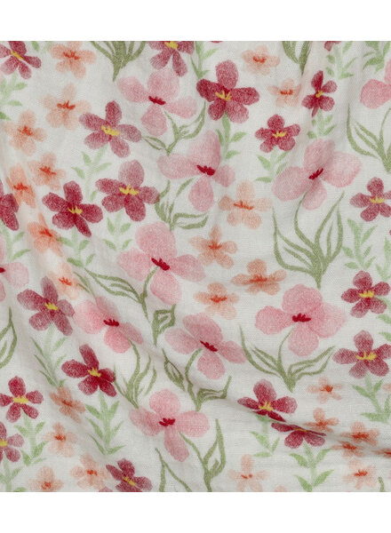 pink flowers - tetra / double gauze