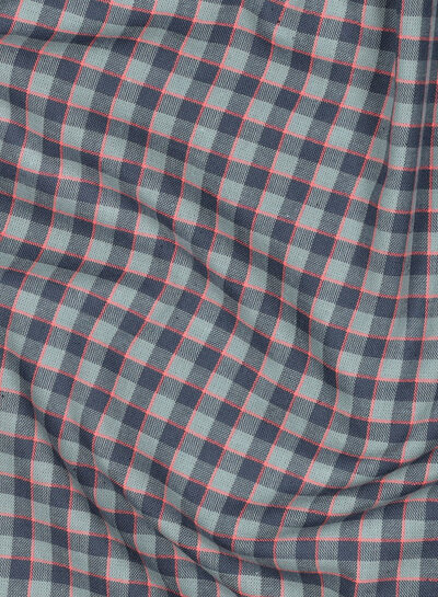 groenblauw met neon accent - soepelvallende katoen