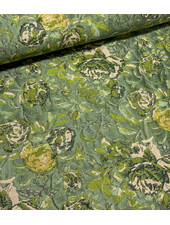 liricio met lurex groen - geweven jacquard