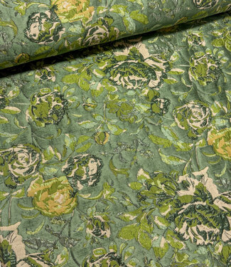 liricio with lurex green - woven jacquard