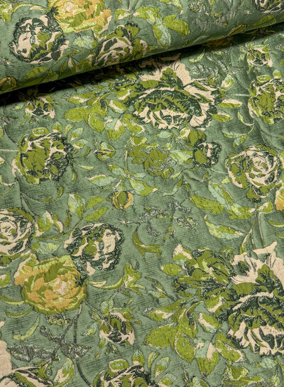 liricio with lurex green - woven jacquard