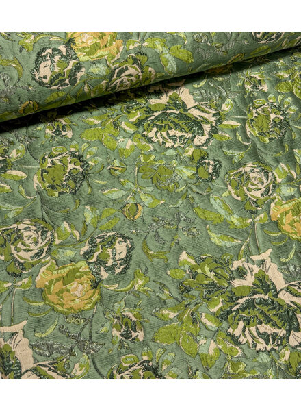 liricio met lurex groen - geweven jacquard