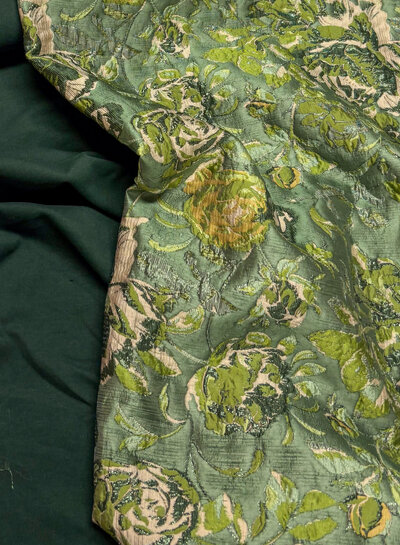 liricio with lurex green - woven jacquard