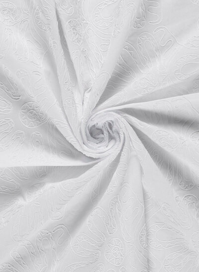 white - tone on tone - embroidery cotton